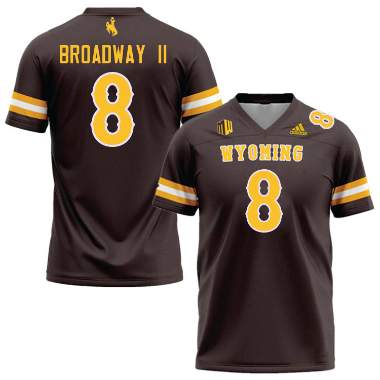 #8 Patrick Broadway II Wyoming Cowboys Jersey College Football Uniforms,Gears,Jerseys-Brown